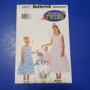 Vintage Butterick Girl's & Matching Doll Dress Sewing Pattern Size 4-5-6 UNCUT